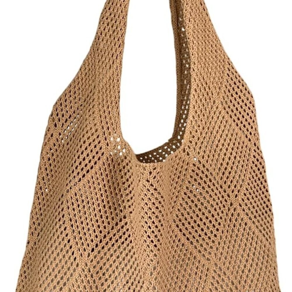 Crochet Mesh Beach Tote Bag Women Summer Hollow Handbag Large Capacity